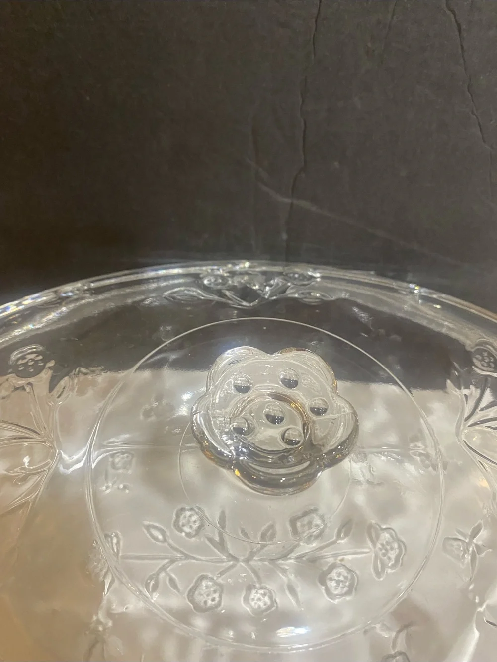 Vintage Anchor Hocking Savannah Glass Oval 2 Qt Lidded Casserole Dish Floral Ros